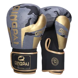 GINGPAI <span class=keywords><strong>Gants</strong></span> d'entraînement Sanda de haute qualité en cuir respirant et résistant à l'usure Caractéristiques de combat de protection épaissie <span class=keywords><strong>Gants</strong></span> <span class=keywords><strong>MMA</strong></span> - Product Image 2