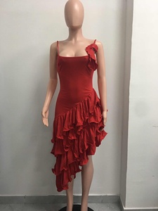 เดรสมีดี้ระบายแบบอสมมาตรสำหรับผู้หญิง - เดรสสายเดี่ยวรัดรูปสำหรับงานปาร์ตี้ แฟชั่น - Product Image 5