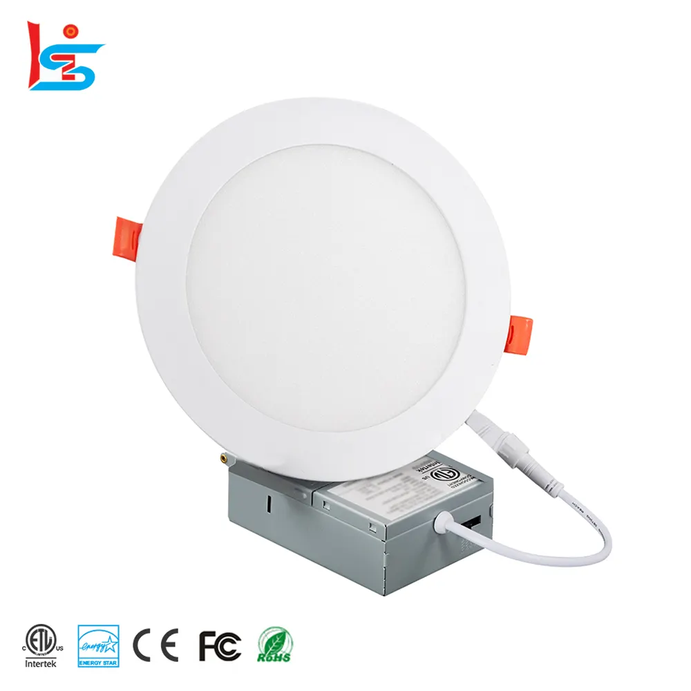 4 Inch ETL ES FCC IC Rated Flat Slim 900 Lumens Dimmable 120V Recessed Ceiling Round White Trim Adjustable Panel Light