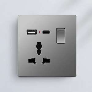 Estándar británico Hong Kong Macau Estilo británico Especial One-Gang 10A Smart IP20 USB Interruptor multifunción Enchufe Uso doméstico - Product Image 3