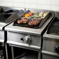 Grill en pierre volcanique à gaz Ruitai + armoire, équipement de cuisine commercial, grill en acier inoxydable, plaque chauffante, facile à nettoyer pour restaurant