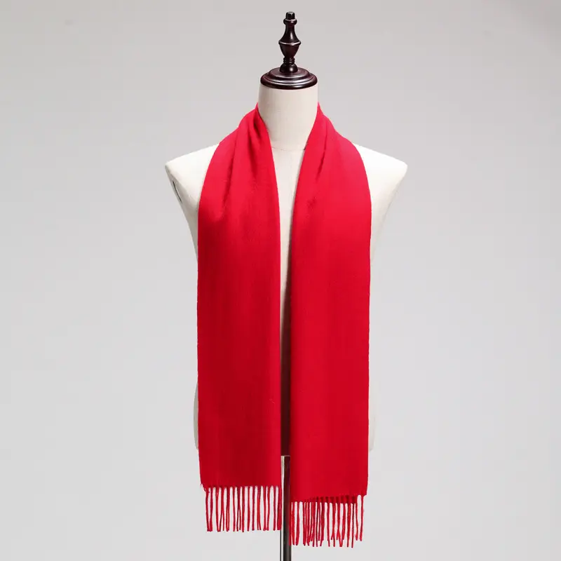 Классический теплый легкий шарф Простой шерстяной платок красный кашемировый шарф из пашмины
