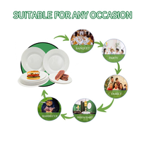 Assiettes en plastique blanches en vrac de 7 pouces, assiettes épaissies rondes en PP pour dîner d'hôtel de mariage de restaurant