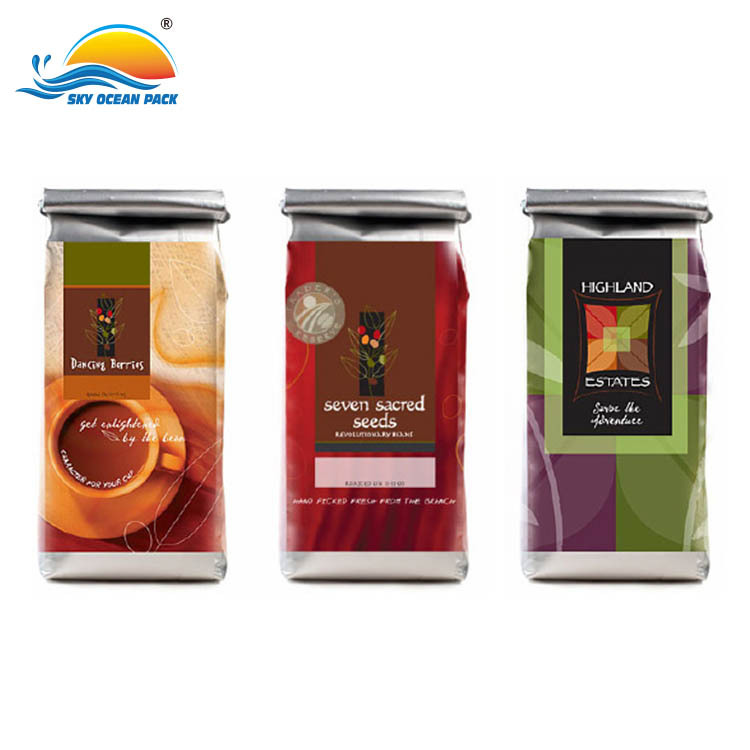 Design De Mode en gros De Qualité Alimentaire À Fond Plat Adapté Aux Besoins du client Tiennent le Sac de Café Moulu