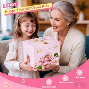 <span class=keywords><strong>Caja</strong></span> <span class=keywords><strong>de</strong></span> Joyería <span class=keywords><strong>Musical</strong></span> con Estampado Floral <span class=keywords><strong>de</strong></span> <span class=keywords><strong>Bailarina</strong></span> <span class=keywords><strong>de</strong></span> <span class=keywords><strong>Ballet</strong></span> Rosa, con Doble Cajón, Espejo Ovalado y Muñeca <span class=keywords><strong>Bailarina</strong></span> Giratoria, Regalo para Niñas - Product Image 5