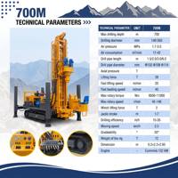 Foreuse hydraulique complète sur chenilles 700M, force de levage 28T, pour le forage de puits d'eau et le développement de l'eau dans le désert en Mauritanie et au Bénin