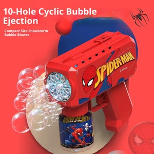 BUEN juguete de plástico Regalo de Cumpleaños Spider Man Stitch tirador de <span class=keywords><strong>burbujas</strong></span> en forma de dibujos animados para niños soplando <span class=keywords><strong>burbujas</strong></span> - Product Image 1