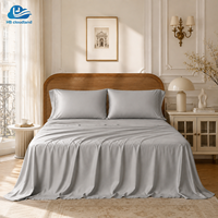 Set Sprei Organik Bambu Lyocell Warna Solid Premium Halus Selembut Sutra Bersertifikasi OEKO-TEX, Bersertifikasi GOTS, dan Disetujui ISO9001 Cloudland