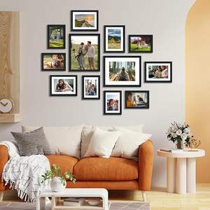 Cadre <span class=keywords><strong>photo</strong></span> en bois noir A4 de luxe moderne 12x16 UV, à poser ou à accrocher au mur, pour la maison, vente en gros - Product Image 6