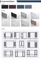 Ventanas Modernas de Aluminio para Villa, con Rotura de Puente Térmico, Aislamiento Acústico, Personalizadas, Abatibles Horizontales, de Doble Hoja, con Barras de Seguridad y Eficiencia Energética