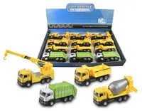 Großhandel 1:50 zurückziehen Licht Sound Kunststoff Mini Engineering Fahrzeug mischer LKW Druckguss Auto Spielzeug für Kinder