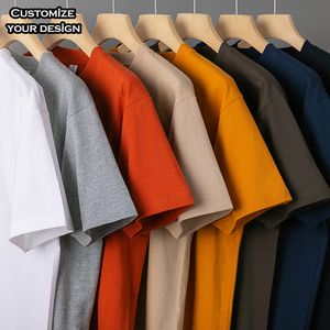 OEM diseño personalizado impreso venta al por mayor ropa de impresión de su marca camisetas de los hombres 100% algodón de peso pesado camiseta para hombres Unisex - Product Image 2