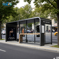 Parada de Autobús Inteligente con Marco de Aluminio y Vidrio Templado para Interiores, Control WiFi, Brillo Automático, Información del Autobús en Tiempo Real