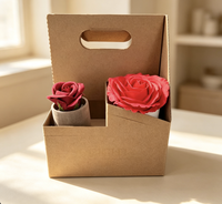 Boîtes cadeaux en carton ondulé brun recyclé pour l'expédition de fleurs, emballage de luxe personnalisé, revêtement UV, laminage mat