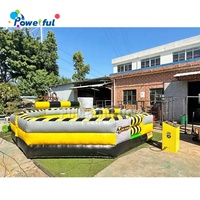 Tapis de saut gonflable mécanique Wipeout, bras de balayage gonflable en PVC, jeu gonflable Meltdown