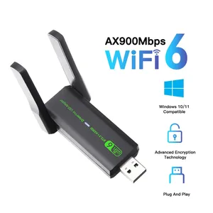 Adaptador USB WiFi 6 de 900 Mbps con Bluetooth 5.3, Dongle 2 en 1, Tarjeta de Red Inalámbrica de 2.4G y 5GHz, Receptor <span class=keywords><strong>Wlan</strong></span> para PC, Sin Controladores, Adaptador AX900 - Product Image 1
