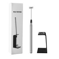Mousseur à lait à vapeur Stella Coffee, rechargeable, électrique, automatique, mousseur à lait manuel avec support, mélangeur de boissons, portable