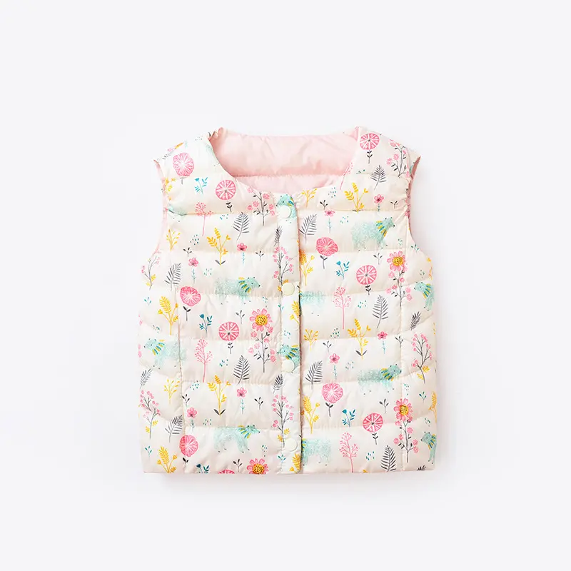 Enfants vêtements usine hiver filles laine porter fleur gilet bébé coton gilet