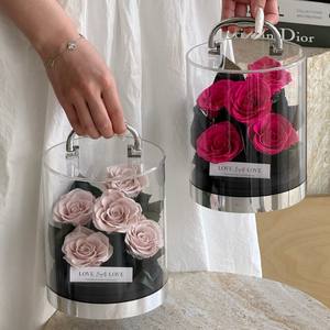 Regalo <span class=keywords><strong>de</strong></span> San Valentín para Novia, Propuesta <span class=keywords><strong>de</strong></span> Matrimonio, Regalo <span class=keywords><strong>de</strong></span> Cumpleaños para Novia, Rosas Eternas Preservadas Portátiles en Forma Cilíndrica - Product Image 4