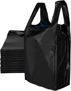Bolsas de Camiseta Extra Pequeñas, Negras, Sin Imprimir, Biodegradables, de HDPE, Personalizables, para Comercios Minoristas, Tiendas de Abarrotes, Mercancía, Tiendas de Conveniencia - Product Image 1