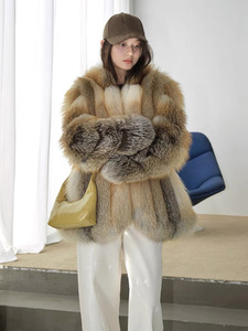Giacca <span class=keywords><strong>di</strong></span> pelliccia <span class=keywords><strong>di</strong></span> <span class=keywords><strong>volpe</strong></span> naturale da donna <span class=keywords><strong>di</strong></span> lusso stile invernale soffice pelliccia <span class=keywords><strong>di</strong></span> <span class=keywords><strong>volpe</strong></span> - Product Image 2