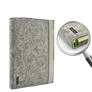 ISO BSCI factory recyclable and degradable felt notebook note book with elastic cord