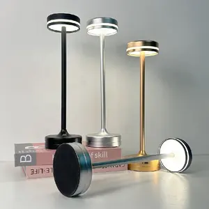New Restaurant Luxury Cordless Rechargeable Aluminum Touch Table Lamp Hotel Bar Living Room Reading Decoration Led Desk Lamp