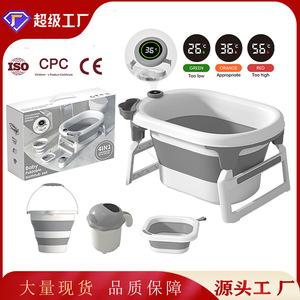 Bañera para Bebé Plegable de Gran Tamaño con Control de Temperatura para Recién Nacidos de 0 a 12 Meses, Bañera de Plástico para Uso Doméstico - Product Image 4
