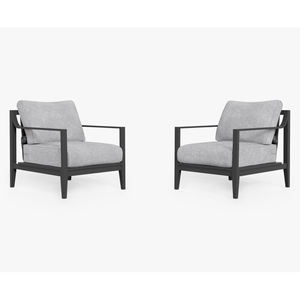 Ensemble de fauteuils de conversation d'extérieur en aluminium AJUNION, ensemble de salon 2 places pour le bord de la piscine, canapés de <span class=keywords><strong>jardin</strong></span>, meubles de balcon, ensemble de patio - Product Image 1