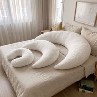 Oreiller de grossesse en forme de C, doux pour la peau, lavable, oreiller de maternité confortable en forme de lune pour l'allaitement et le sommeil pendant la grossesse