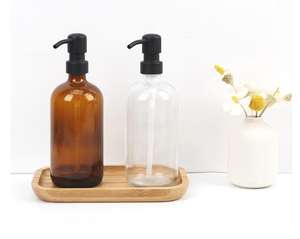 <strong>Brown</strong> Hand Sanitizer Bottle with Stainless Steel Pump Head <strong>Glass</strong> Bottle Foaming <strong>Soap</strong> <strong>Dispenser</strong> - Product Image 5