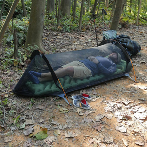 Hamaca personalizada de nailon impermeable para acampar, tienda de campaña al aire libre para senderismo, paraguas colgante portátil, hamaca 3 en 1 con mosquitera - Product Image 4