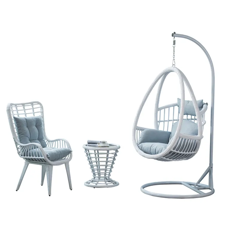 Easy — ensemble de chaises suspendus, avec Tables et chaises, combinaison trois articles, chaises d'extérieur en rotin