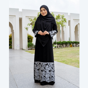 SIPO Eid Ramadan Abaya Muslim Long Prayer Dress Plain Attached Scarf Loose Jilbab Hijab Dresses Islamic Clothing - Product Image 1