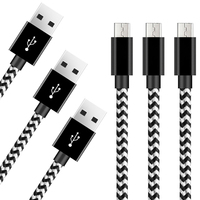 Câble USB à charge rapide accessoires couramment utilisés câble Micro type c tressé en nylon 1m 2m