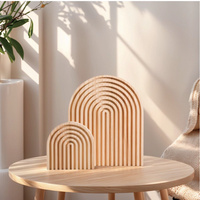2 pièces, décoration en bois naturel faite à la main, style bohème, étagère et planche de service pour cheminée, comptoir de cuisine