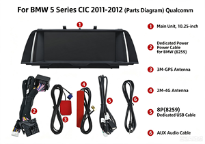 Reproductor multimedia de radio para coche con pantalla táctil HD de 10,25 pulgadas y sistema dual Android para BMW Serie 5 F10 F11 CIC 2011-2012 - Product Image 3
