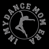 Transfert thermocollant extensible en strass effet brillant, motif 'My Dance Mom Era'