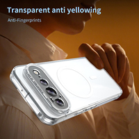 Étui de protection pour téléphone en TPU souple transparent résistant aux chocs avec coque arrière magnétique pour Google Pixel 11 Pro XL