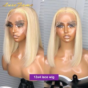Rambut palsu Bob pendek Brasil Virgin Wig renda, 613 warna pirang renda depan rambut manusia Wig bob, rambut India mentah Vietnam - Product Image 3