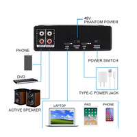 Carte son numérique professionnelle pour enregistrement d'instruments en direct, interface USB, construction métallique, DSP 4 canaux pour