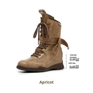 <span class=keywords><strong>Botas</strong></span> <span class=keywords><strong>de</strong></span> Boxeo Vintage para <span class=keywords><strong>Mujer</strong></span>, Otoño-Invierno 2025, Estilo Elegante para Exteriores, Parte Superior <span class=keywords><strong>de</strong></span> Ante Nubuck, Tacón Alto, Estilo Petite, Media Caña Oculta - Product Image 6