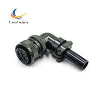 MS3108A 22-22S 5015 Seri Konektor Bundar 4 Pin Female Right Angle Plug Solder Cup Termination Cangkang Paduan Aluminium EV