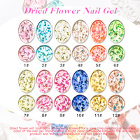 MEET ACROSS Gel UV à paillettes et sequins, pour nail art DIY, décoration d'ongles, fleurs, gel polonais, fleurs séchées naturelles, gel pour ongles