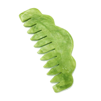 Peigne en jade vert Xiu Yan, peigne en quartz rose, outil de massage en pierre de jade, planche Gua Sha