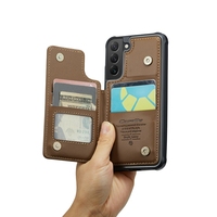 Étui en cuir Caseme C22 avec porte-cartes pour Samsung Galaxy A16 A36 A56, coque arrière durable avec béquille