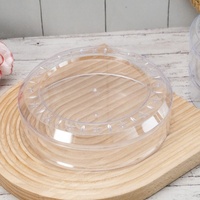 Boîte de présentation pour pâtisserie en PS de qualité alimentaire, grand diamètre, 170x45mm, épaisseur 1mm, pour biscuits, gâteaux, pâtisseries, salades, JNH-025, couvercle transparent à bord étoilé, 750ml