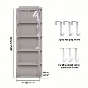 Clear Over the Door <b>Hanging</b> Organizer with 4 Large Pockets <b>Wall</b> Mount Pantry <b>Storage</b> for Closet Nursery Baby Diapers Kids Toys - Product Image 1