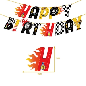 H0t WheeIs Suministros para fiestas Globos Banner Cake Topper Set Racing Party Decoration H0t WheeIs Racing Boy Favores <span class=keywords><strong>de</strong></span> cumpleaños - Product Image 4