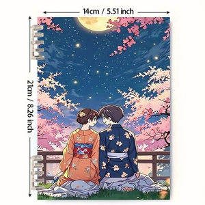 Vàng trăng tròn lãng mạn xoắn ốc máy tính xách tay bìa cứng Đại Học Cai Trị Tạp Chí 120 trang dễ thương mini máy tính xách tay chất lượng cao thêu - Product Image 2